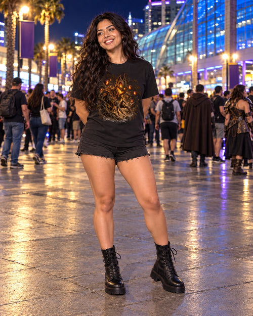 Grinning Harvest Graphic Tee, worn on model