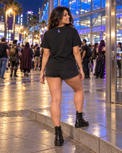 OG Mycelium Cathedral Graphic Tee, worn on model, back