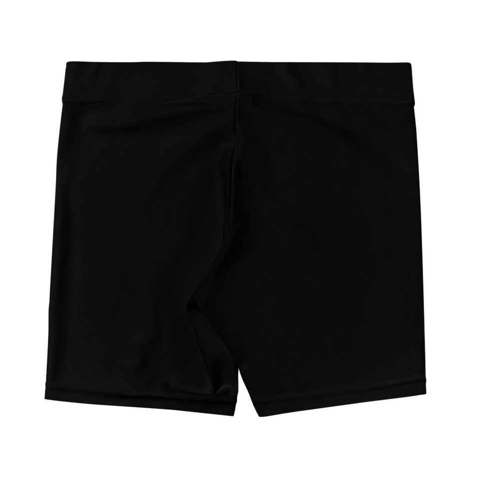 Solid Black Fitted Shorts, back