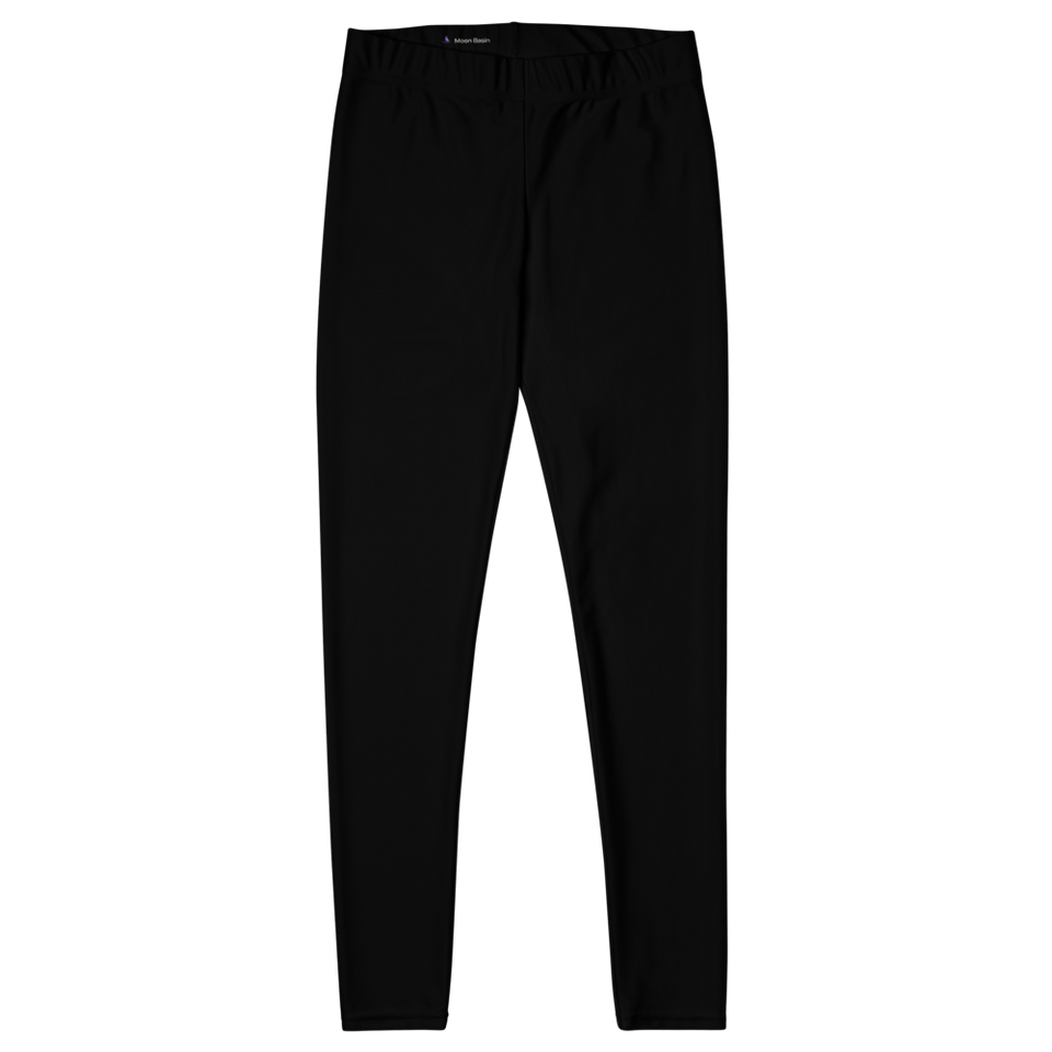 Solid Black Leggings, front