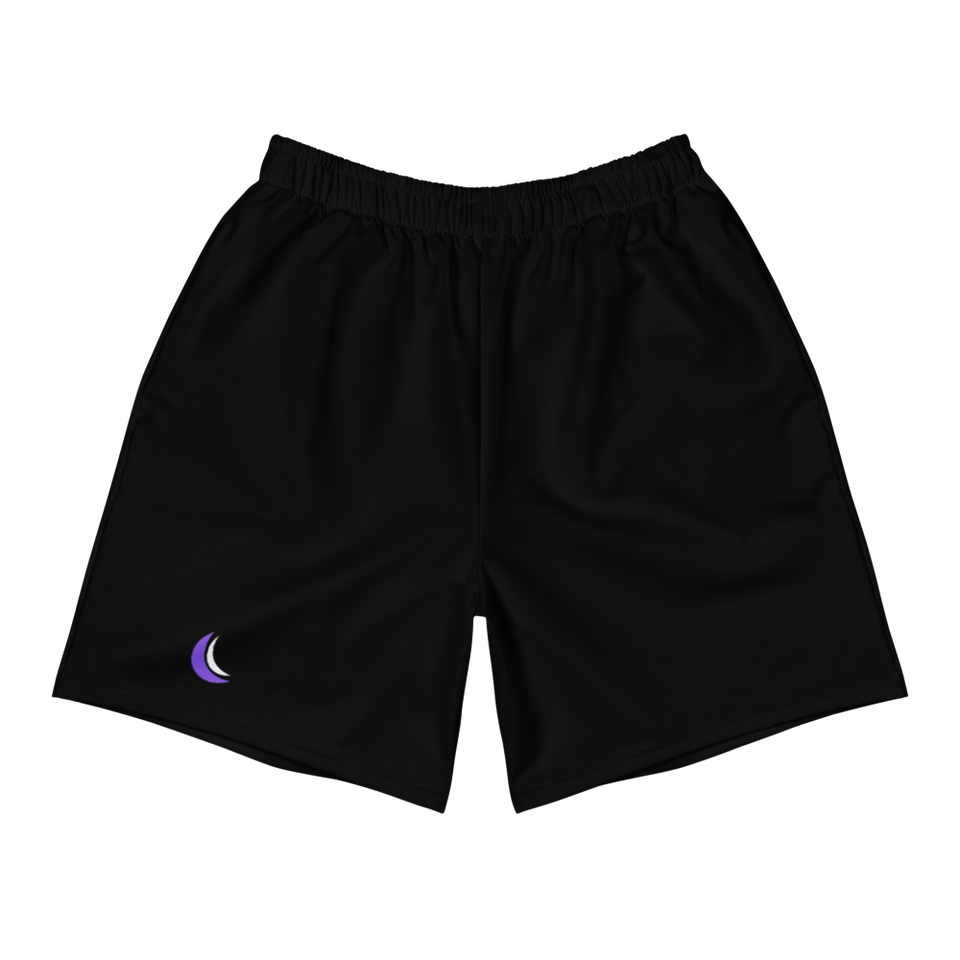 Solid Black Athletic Shorts, front