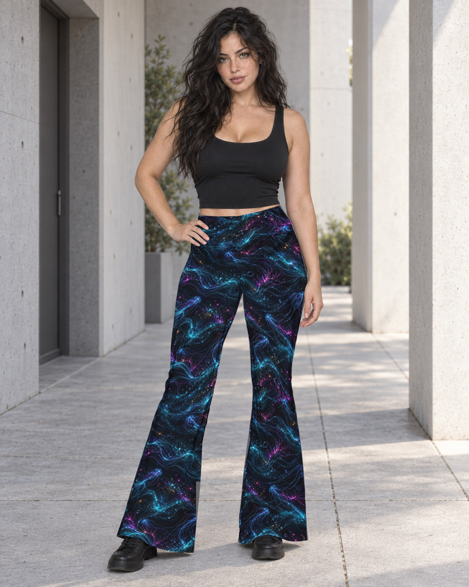 Abyssal Bloom Reliquary Terrain Flare Leggings, worn on model, front