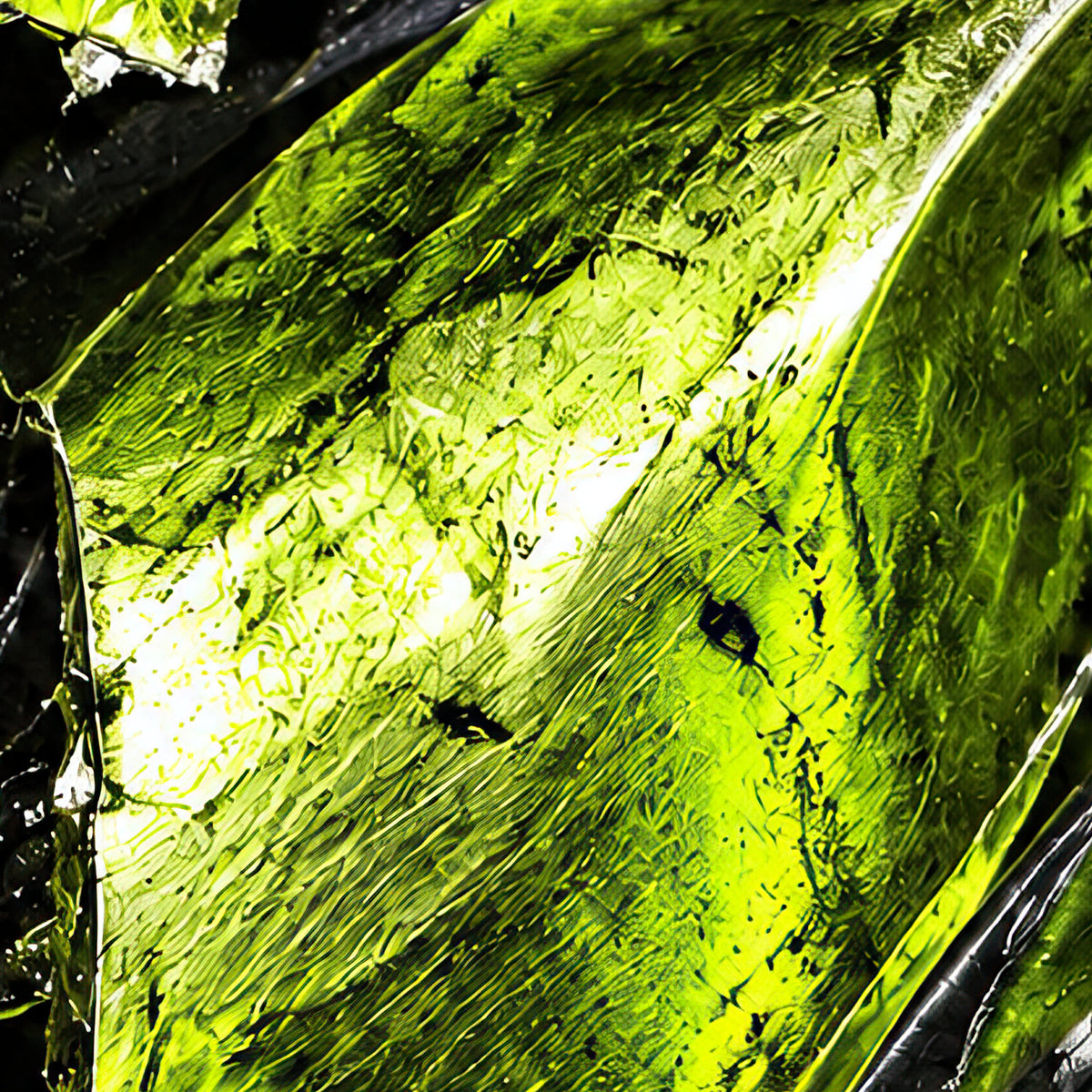 Acid Pressure Acid Lime Terrain all-over print oversized tee fabric close-up
