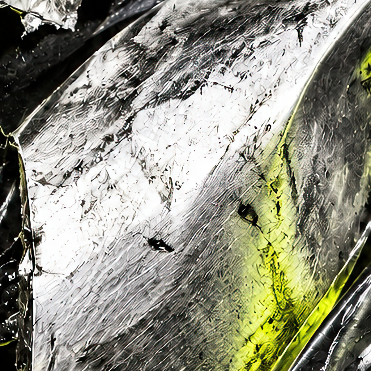 Acid Pressure Pale Chrome Terrain all-over print oversized tee fabric close-up