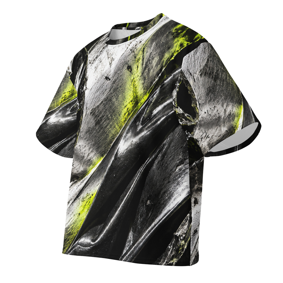 Acid Pressure Pale Chrome Terrain all-over print oversized tee, front
