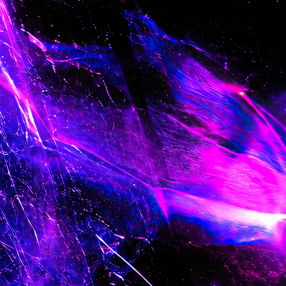 Afterimage Ultraviolet Terrain all-over print oversized tee fabric close-up