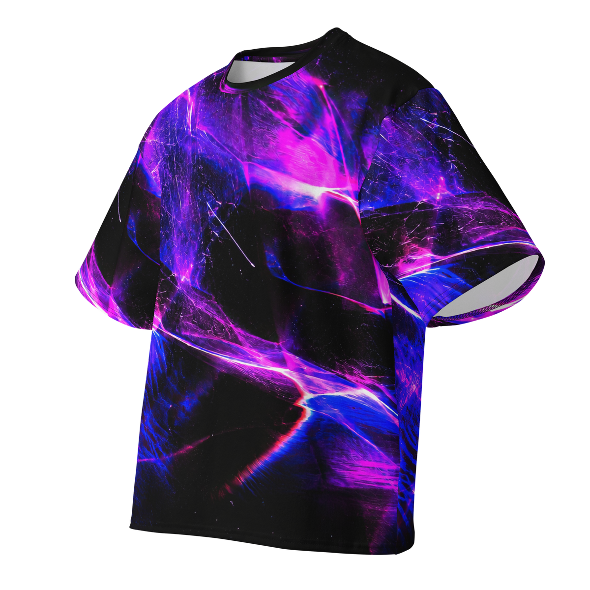 Afterimage Ultraviolet Terrain all-over print oversized tee, front