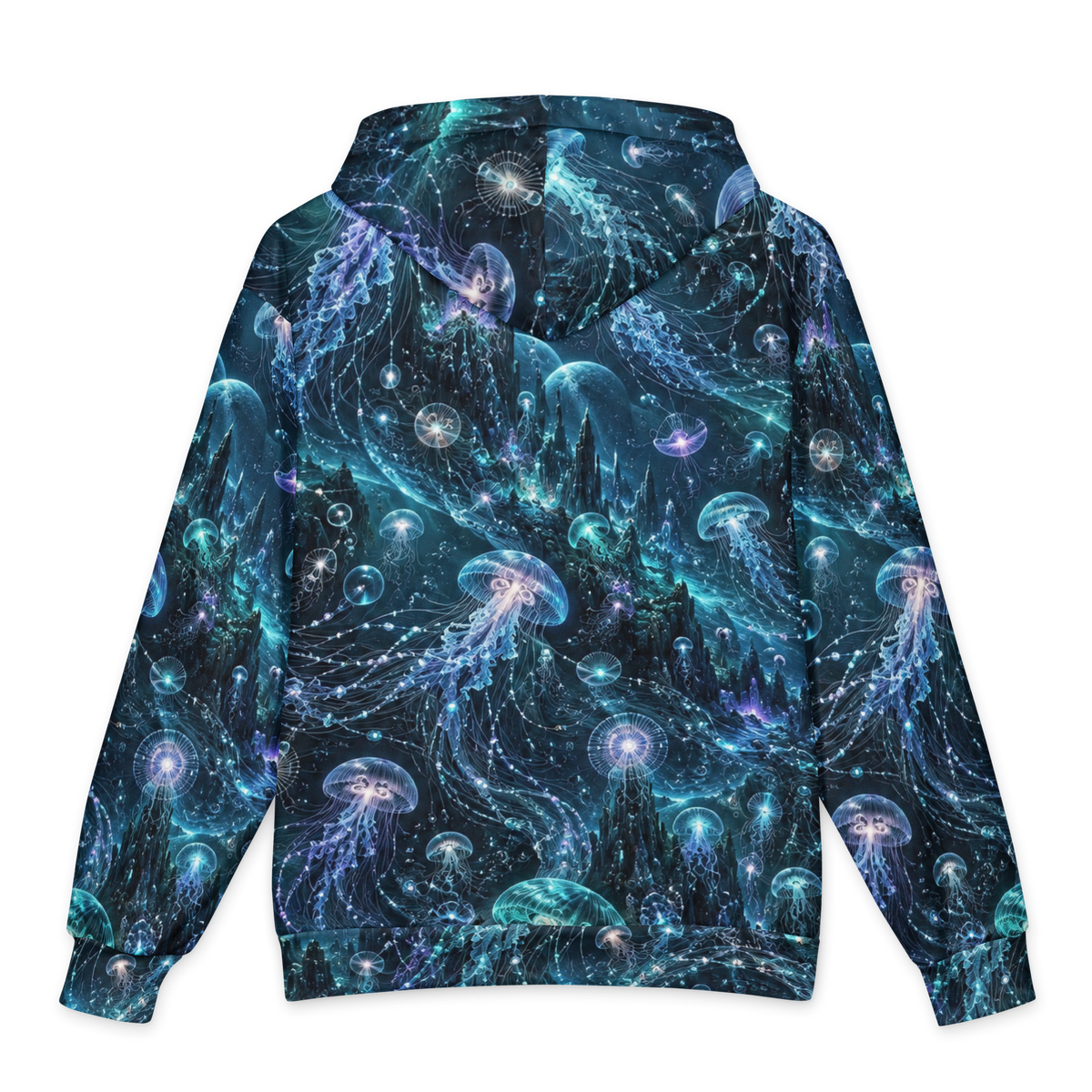 Alien Jellyfish Terrain Hoodie all-over print oversized hoodie, back