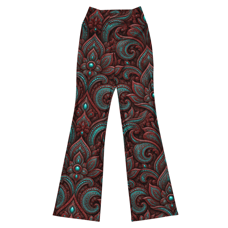 Raina Flare Leggings, all-over print, front