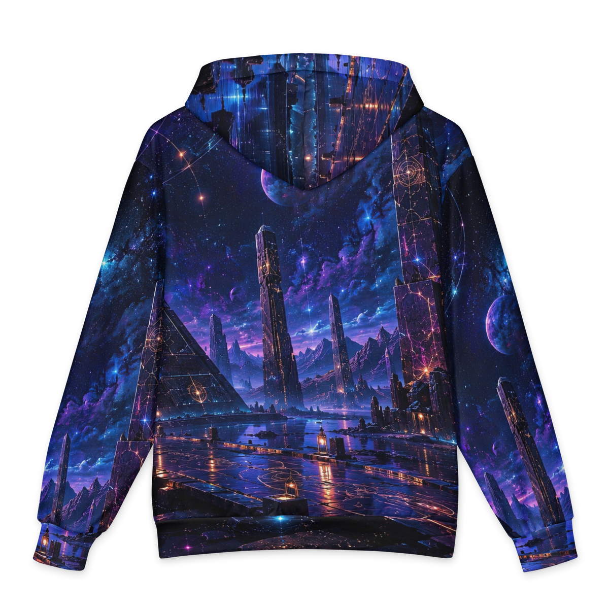 Obsidian Star Archive all-over print oversized hoodie, back