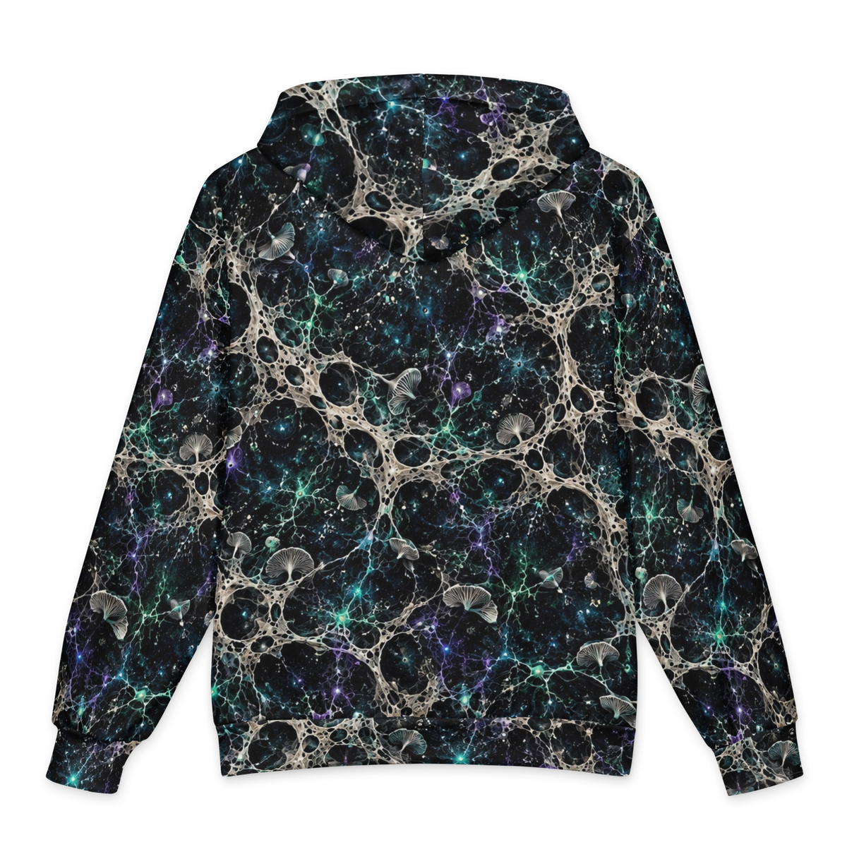Mycelium Cathedral Terrain all-over print oversized hoodie, back