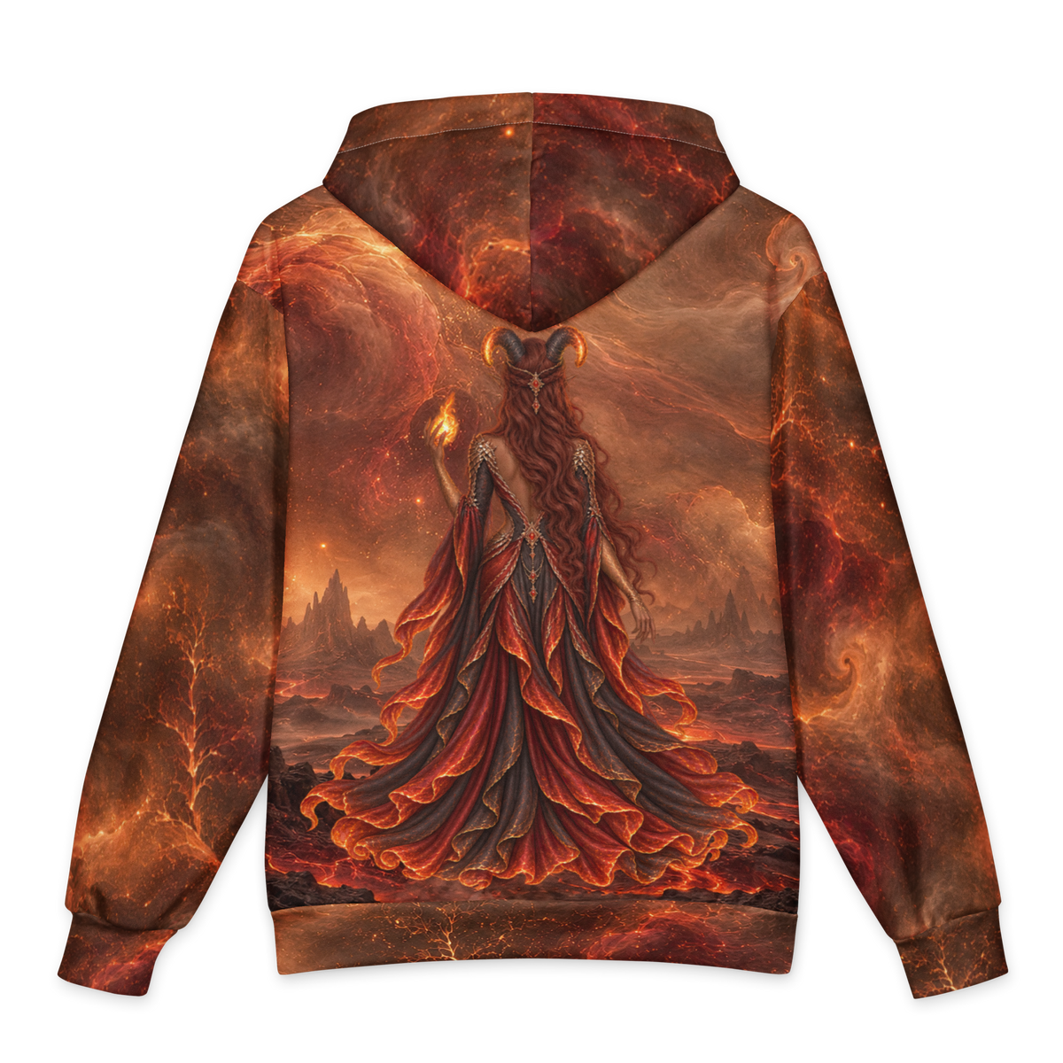 Fire Witch Hoodie all-over print oversized hoodie, back