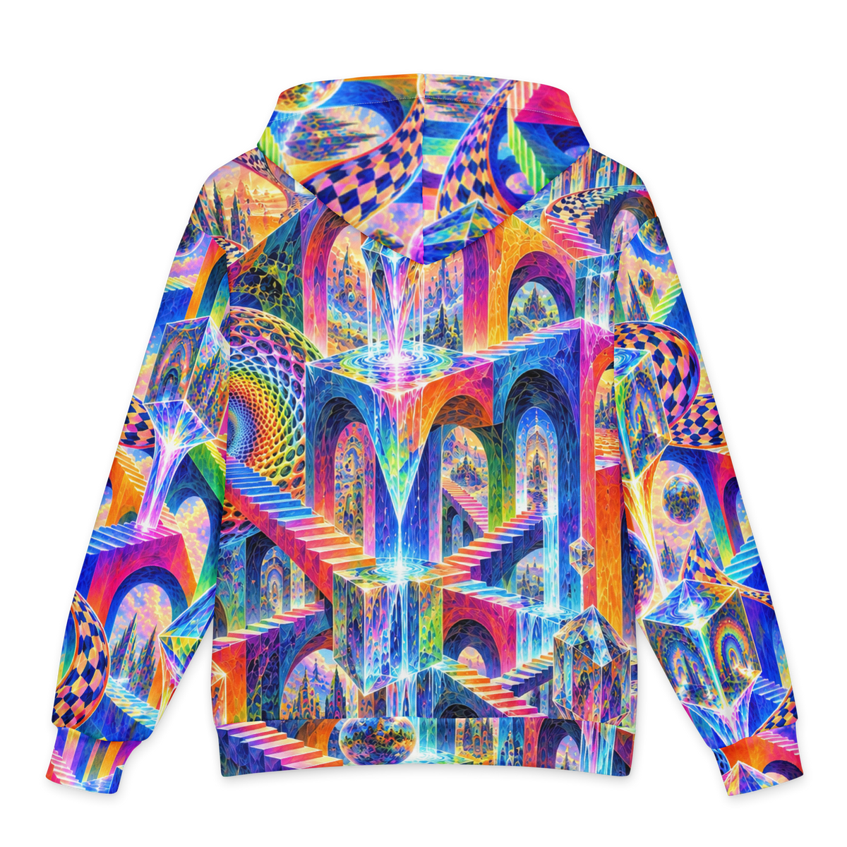 Paradox Prism Terrain Hoodie all-over print oversized hoodie, back
