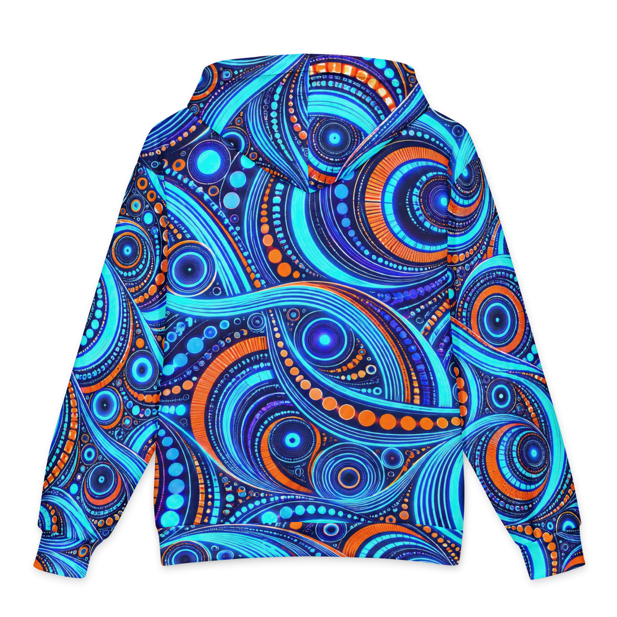 Cyan Overdrive Terrain Hoodie all-over print oversized hoodie, back