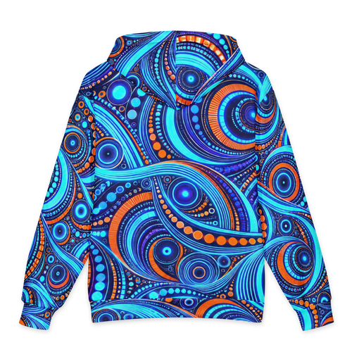 Cyan Overdrive Terrain Hoodie all-over print oversized hoodie, back