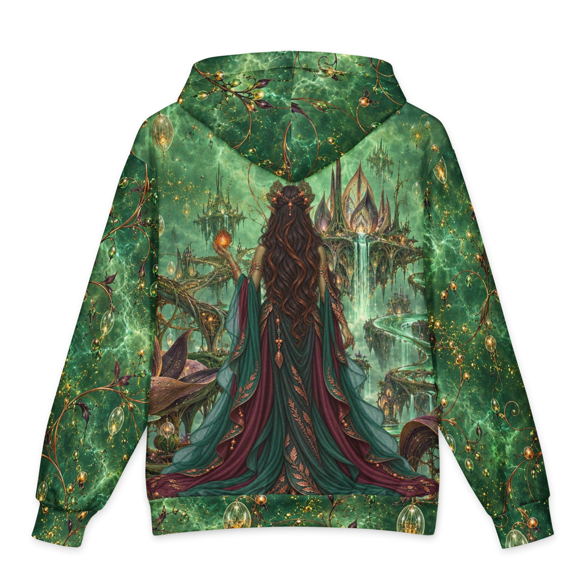 Serpent Bloom Hoodie all-over print oversized hoodie, back