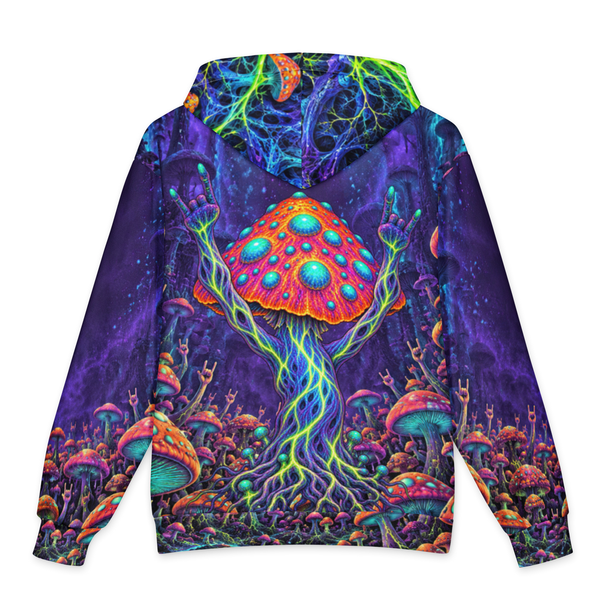 Mushroom Rocker oversized hoodie, back
