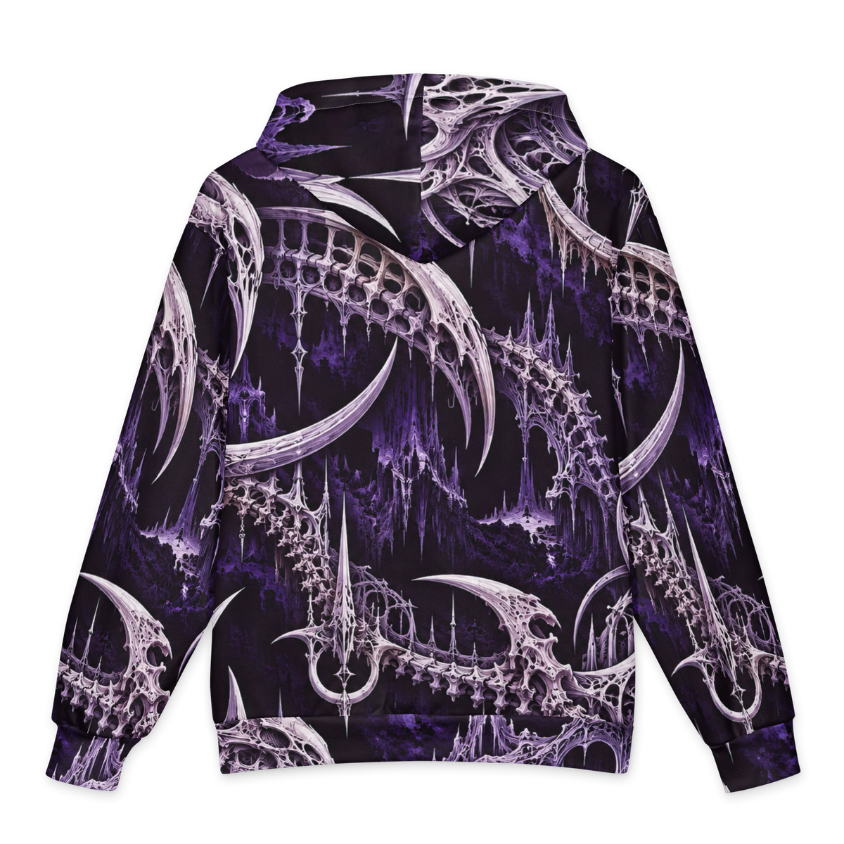 Ossuary Crown Violet Terrain Hoodie all-over print oversized hoodie, back