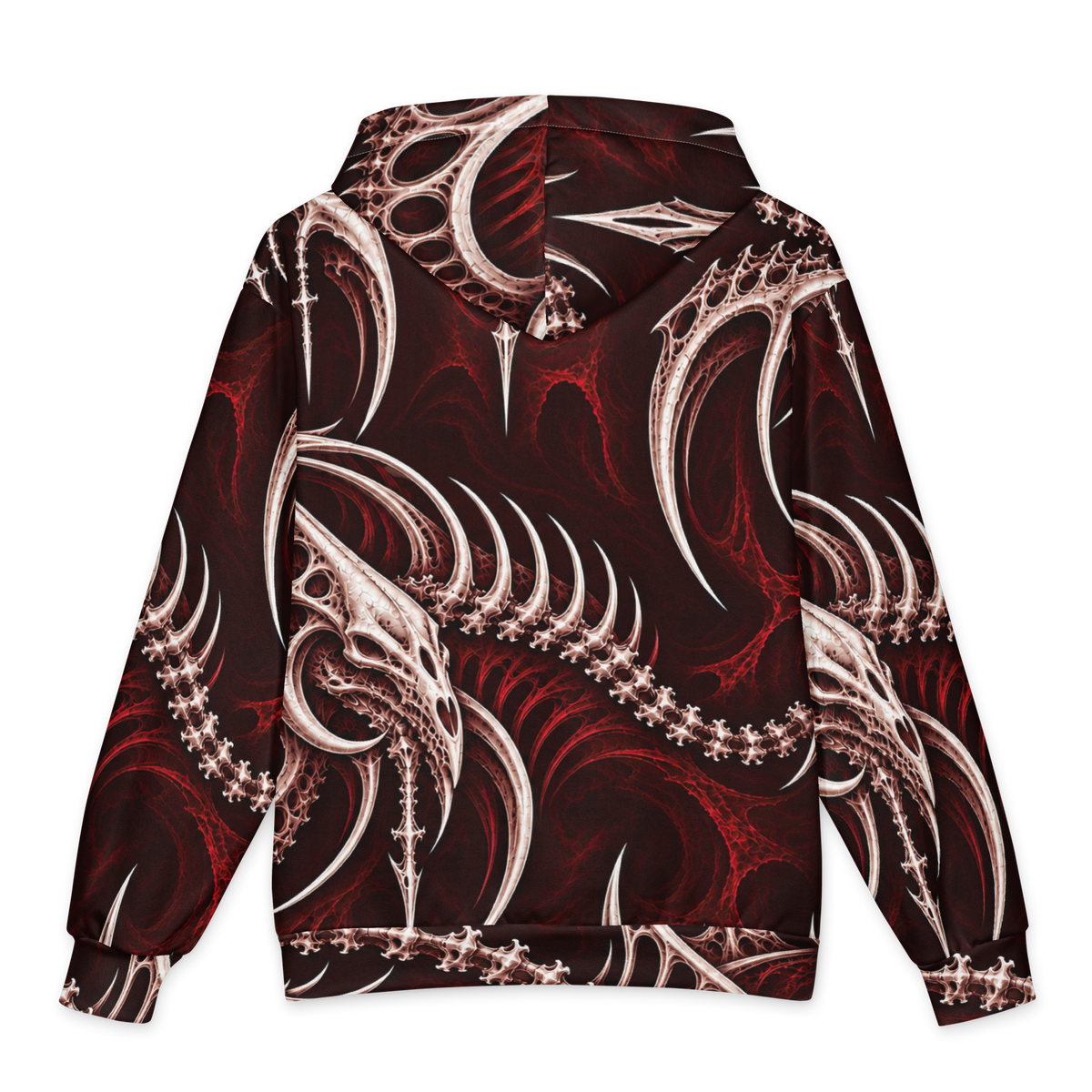 Ossuary Crown Oxblood Terrain Hoodie all-over print oversized hoodie, back