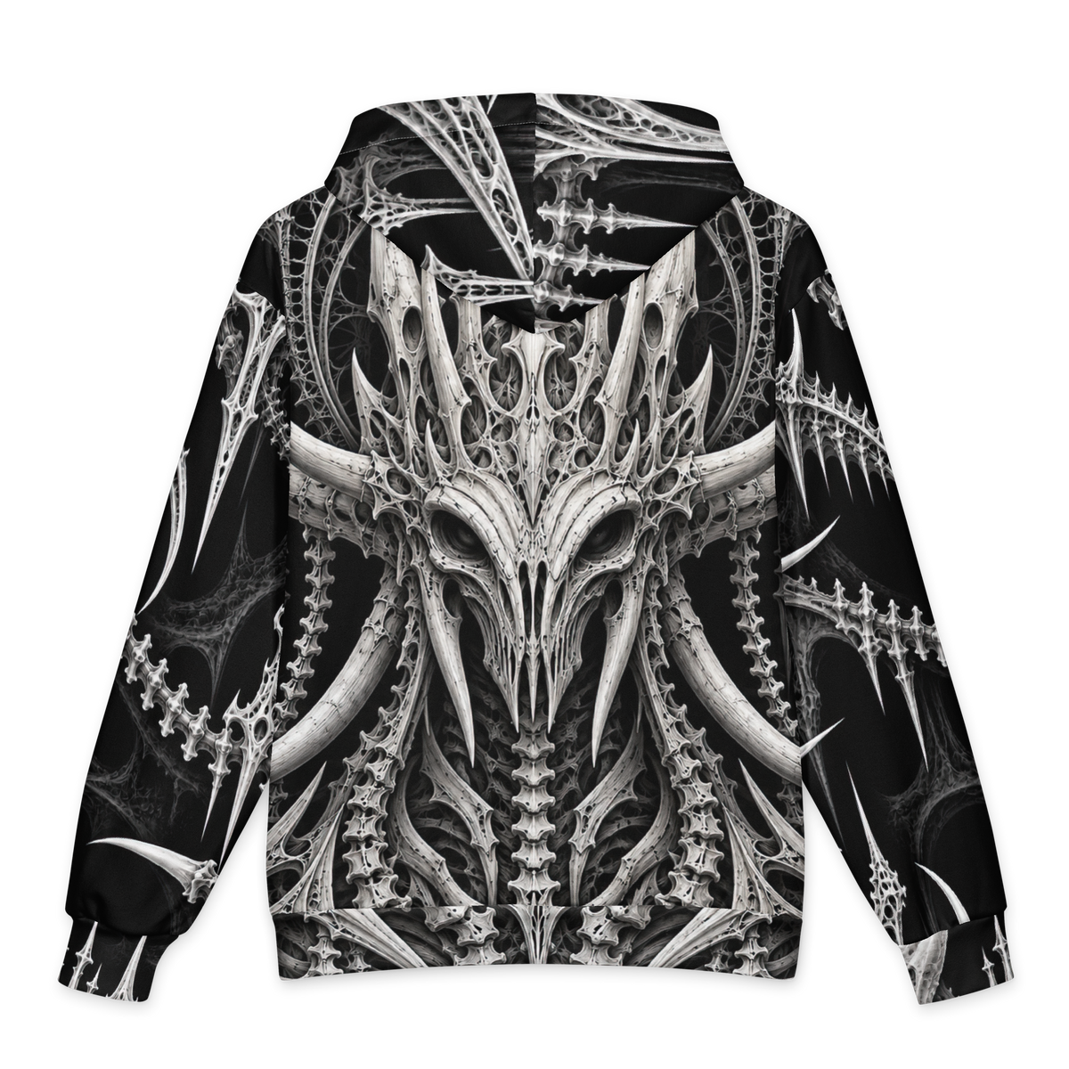 Ossuary Crown Obsidian Hoodie all-over print oversized hoodie, back