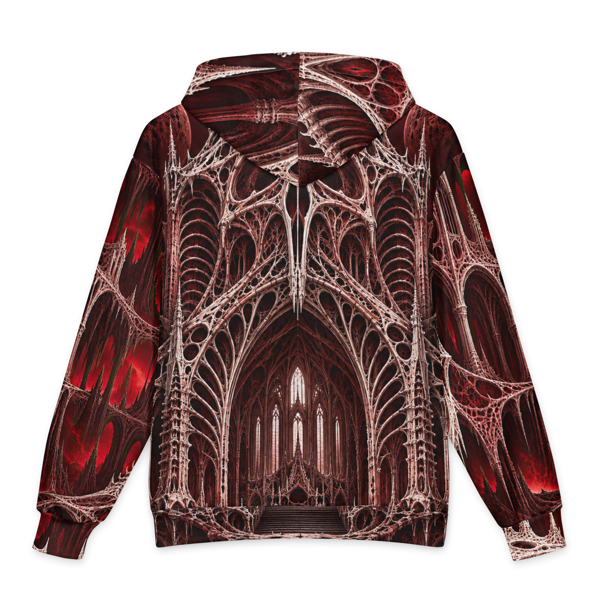 Black Chapel Oxblood Hoodie all-over print oversized hoodie, back