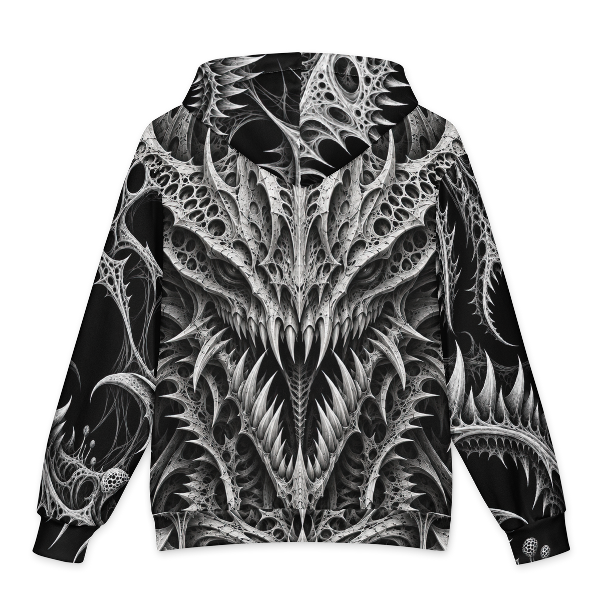 Thornjaw Obsidian Hoodie all-over print oversized hoodie, back