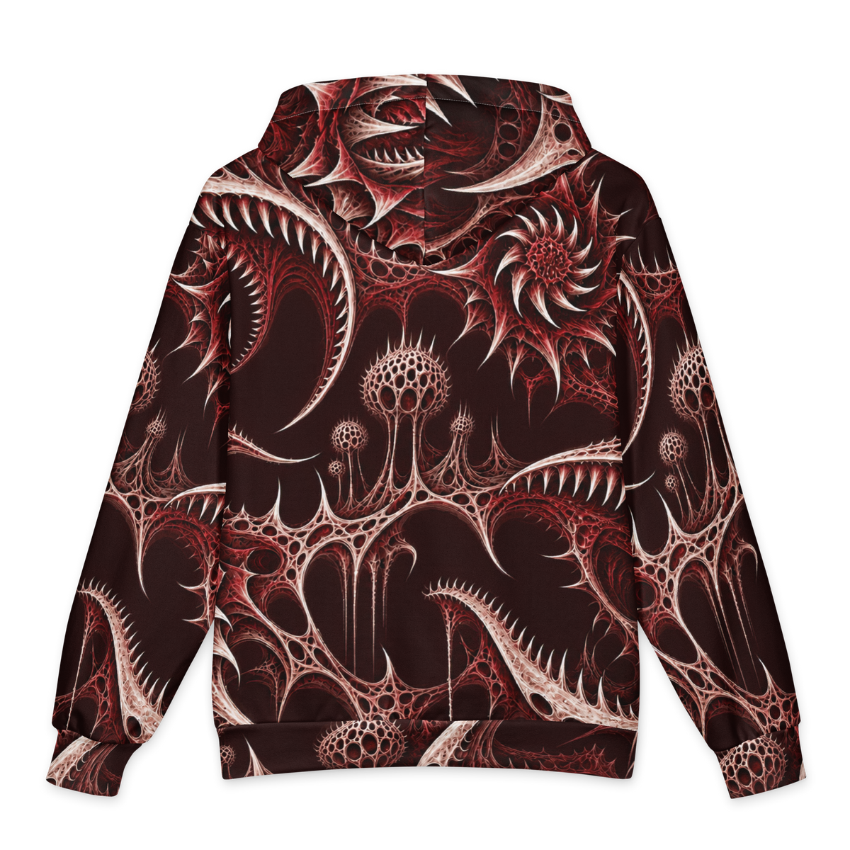Thornjaw Oxblood Terrain Hoodie all-over print oversized hoodie, back