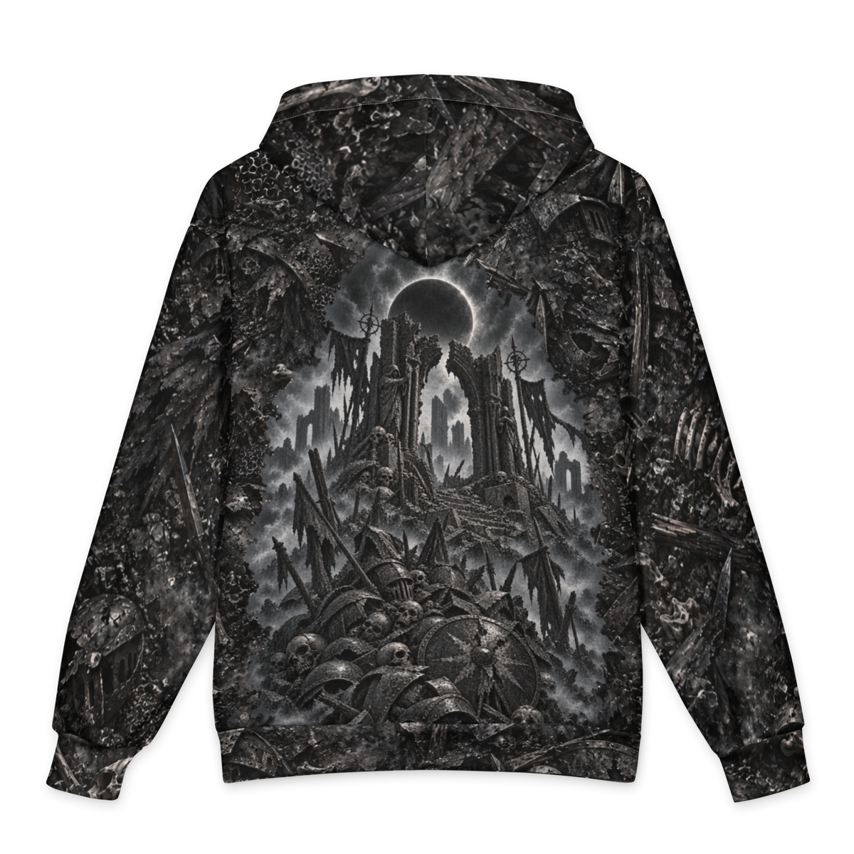 Ash and Bone Hoodie all-over print oversized hoodie, back