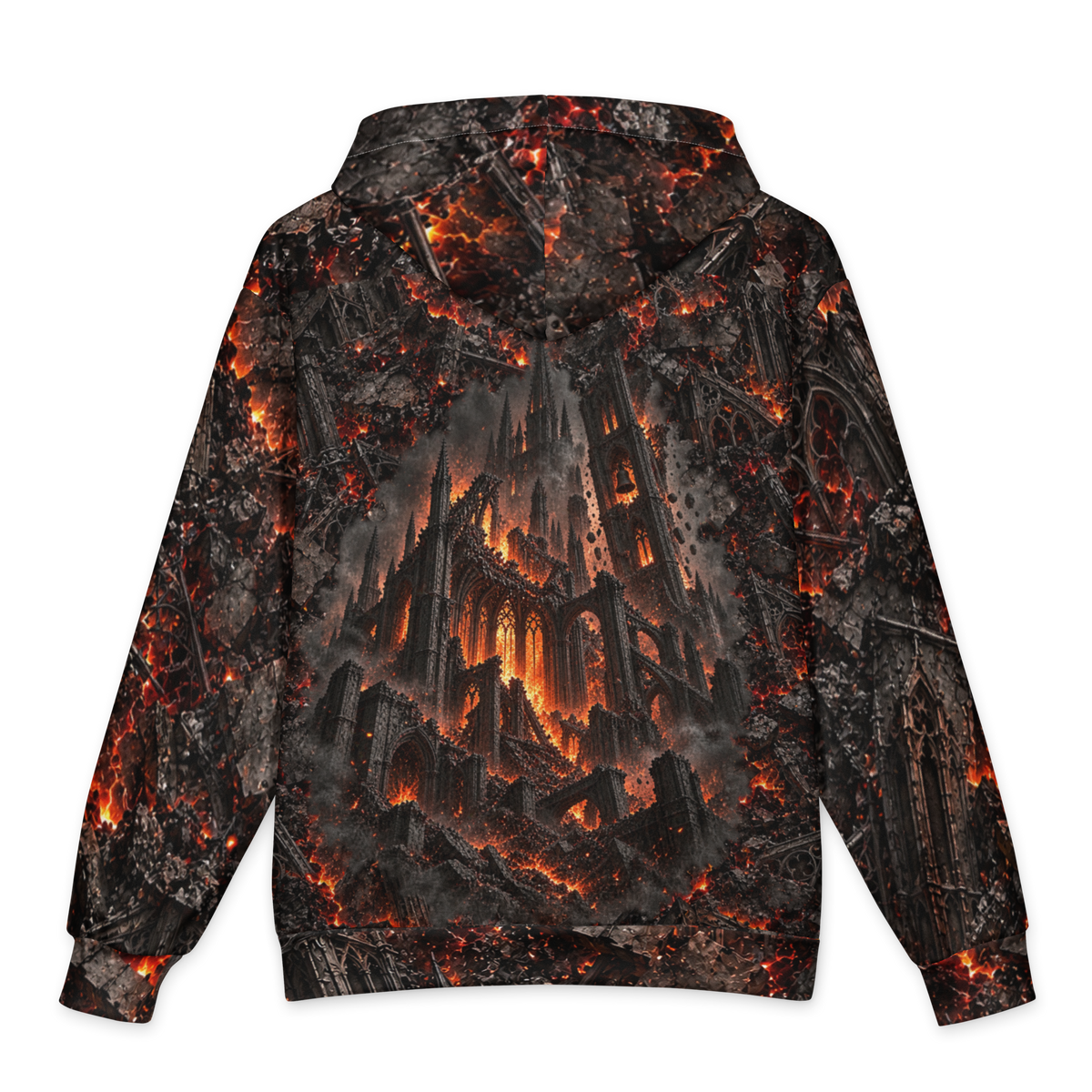 Fire and Ruin Hoodie all-over print oversized hoodie, back