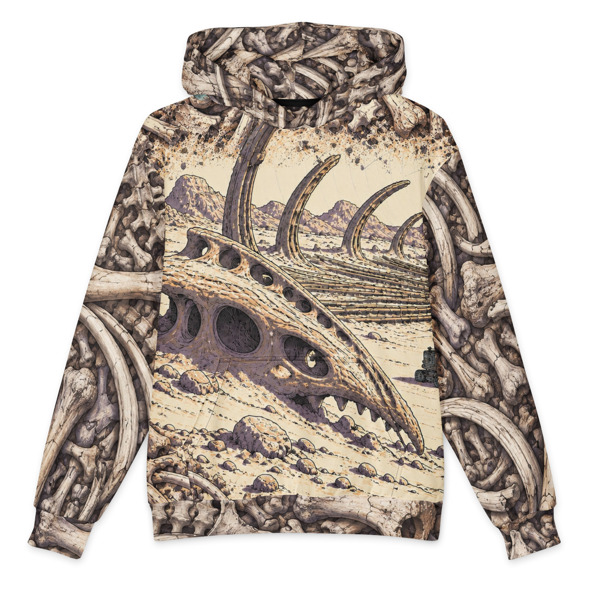 Fossil Signal all-over print oversized hoodie, front