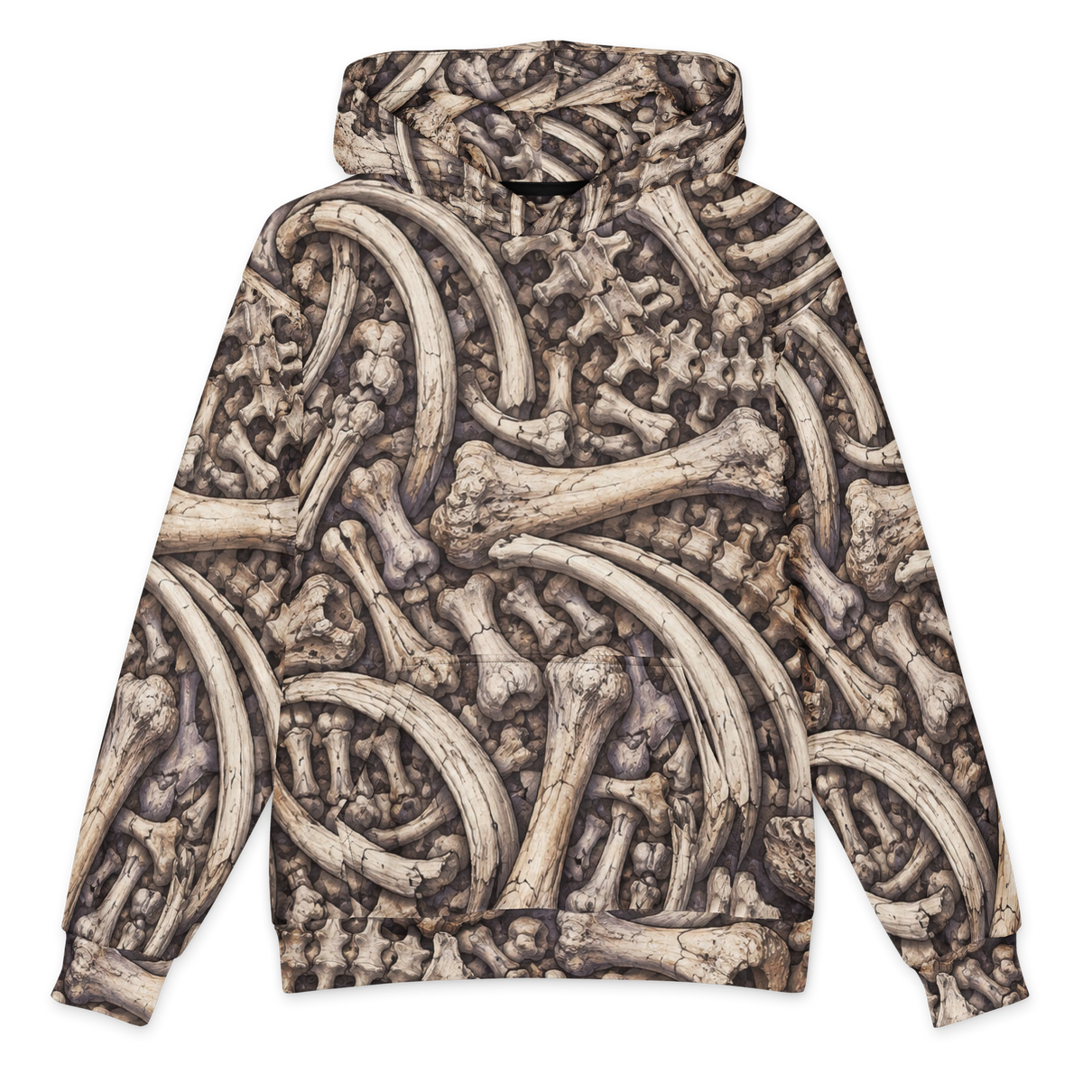 Fossil Signal Terrain all-over print oversized hoodie, front