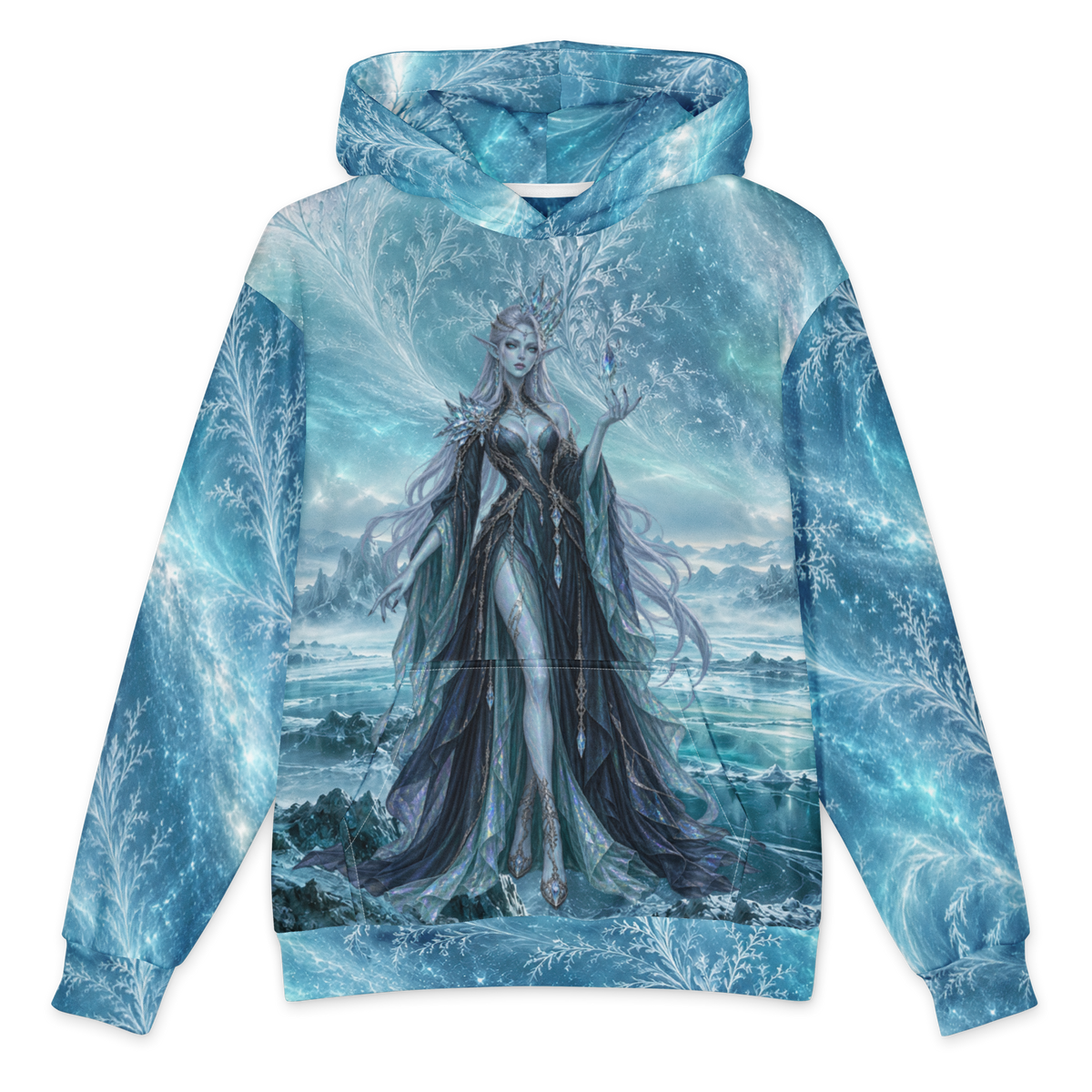 Ice Witch Hoodie all-over print oversized hoodie, front