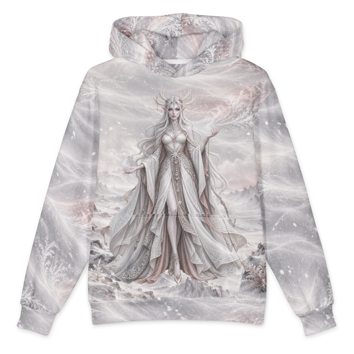 Snow Witch Hoodie all-over print oversized hoodie, front