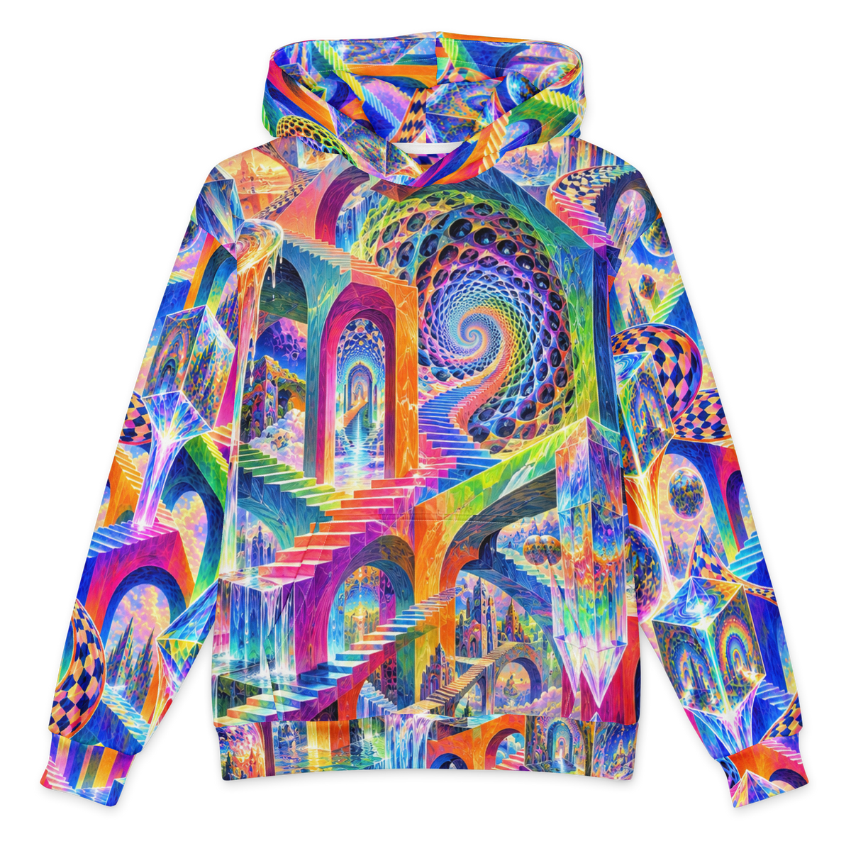 Paradox Prism Terrain Hoodie all-over print oversized hoodie, front