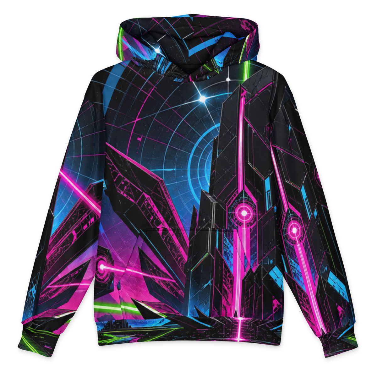 Laser Orchid Monolith Hoodie all-over print oversized hoodie, front