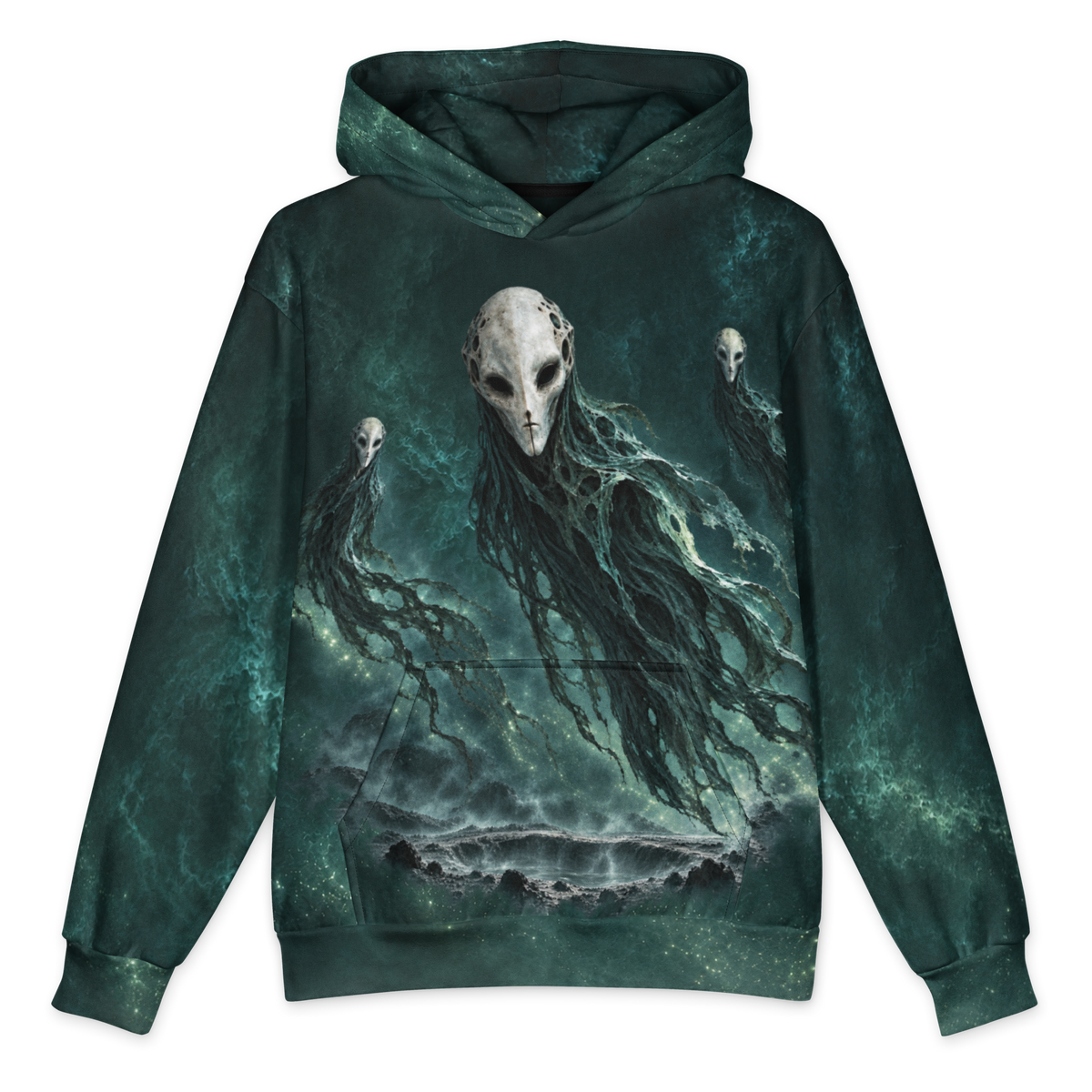 Night Choir Hoodie all-over print oversized hoodie, front