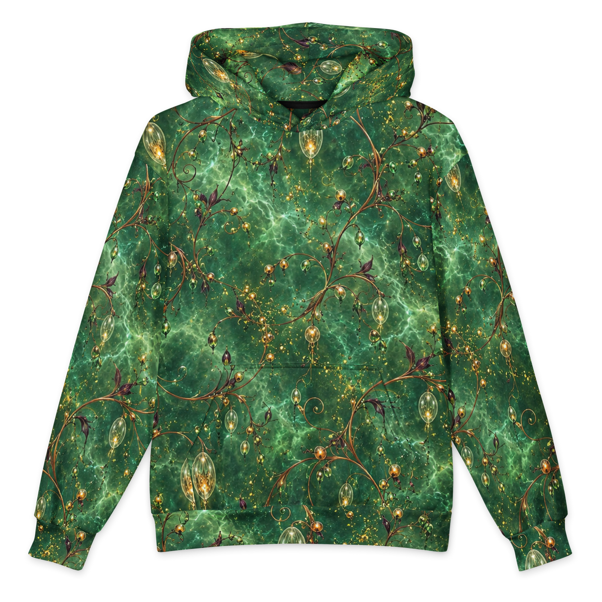 Serpent Bloom Terrain Hoodie all-over print oversized hoodie, front