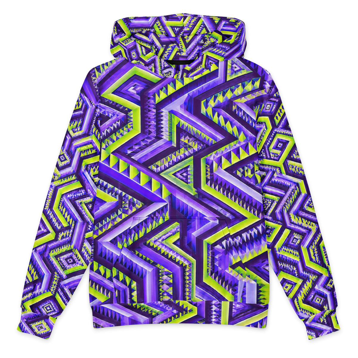 Ultraviolet Phase Terrain Hoodie all-over print oversized hoodie, front