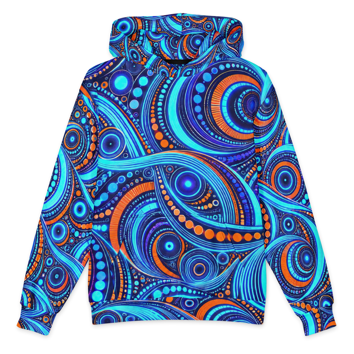 Cyan Overdrive Terrain Hoodie all-over print oversized hoodie, front