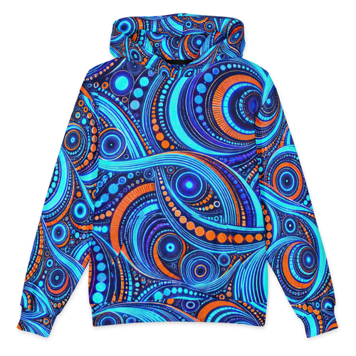 Cyan Overdrive Terrain Hoodie all-over print oversized hoodie, front