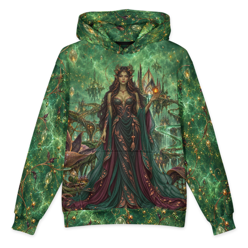 Serpent Bloom Hoodie all-over print oversized hoodie, front