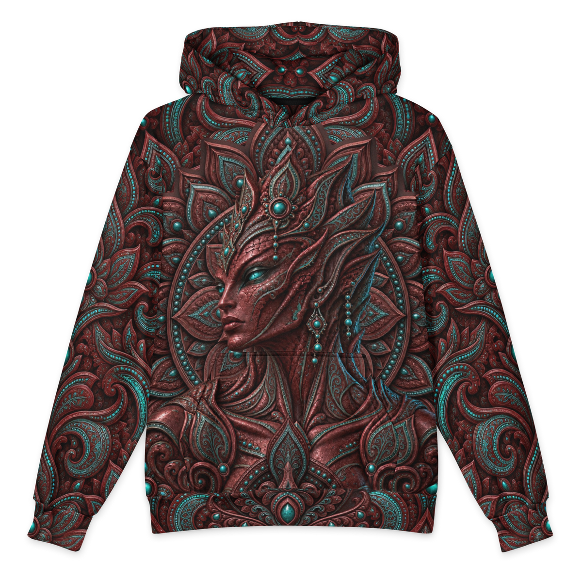 Raina Hoodie all-over print oversized hoodie, front