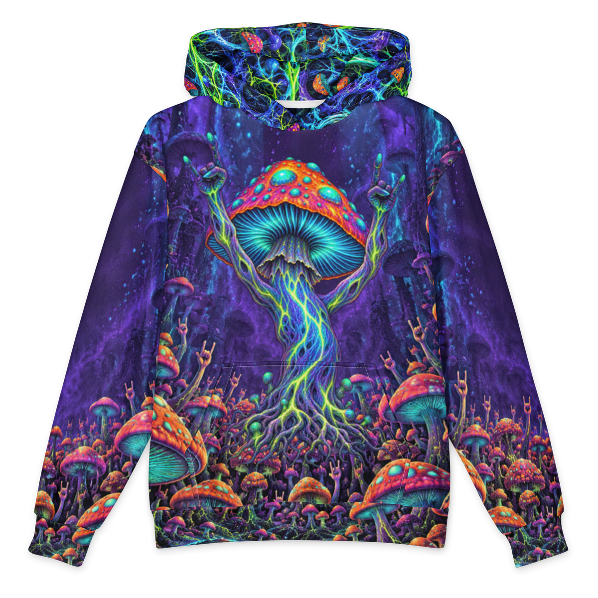 Mushroom Rocker oversized hoodie, front