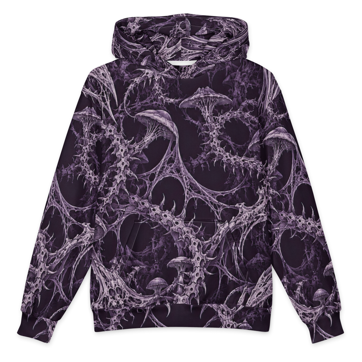 Bonevine Violet Terrain Hoodie all-over print oversized hoodie, front