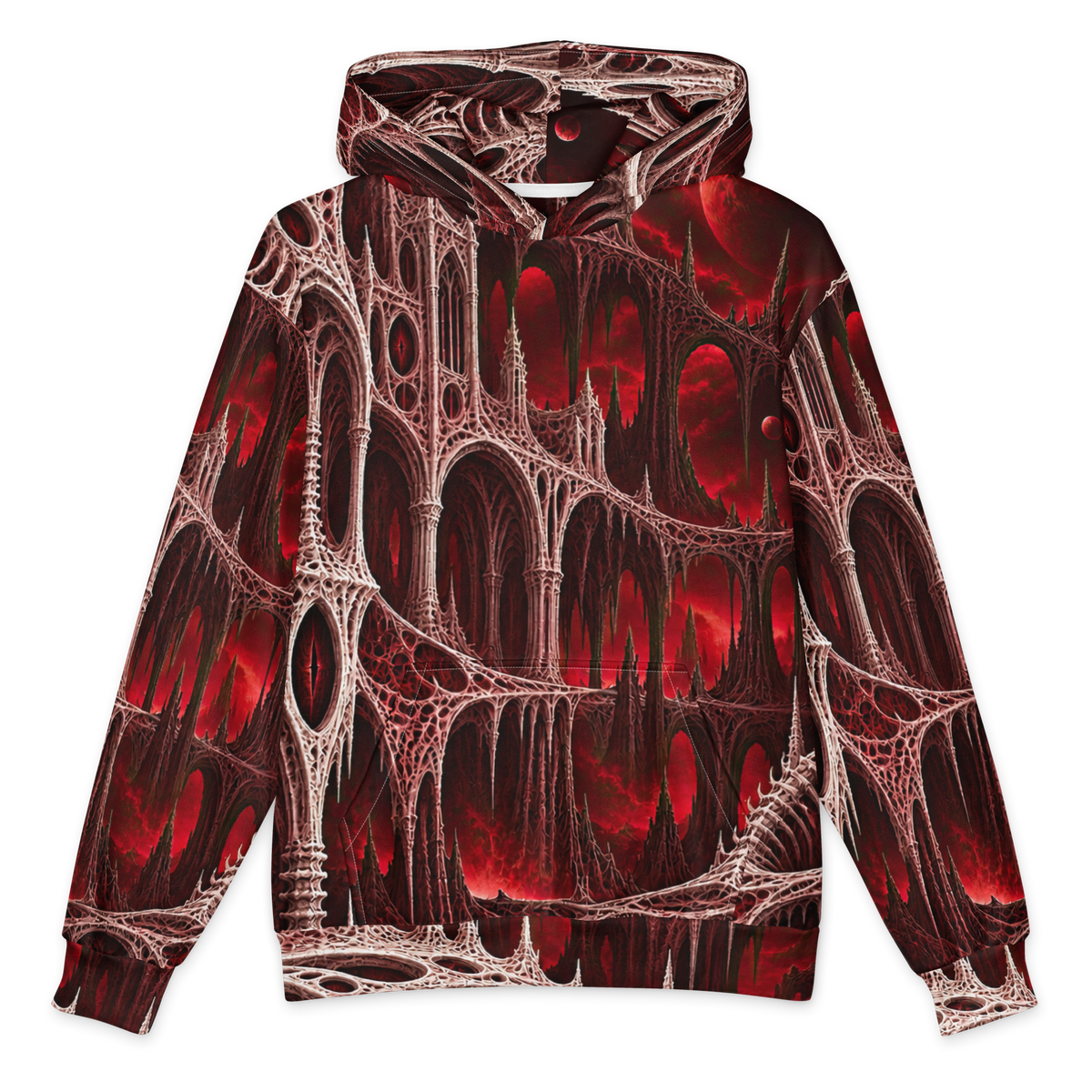 Black Chapel Oxblood Terrain Hoodie all-over print oversized hoodie, front