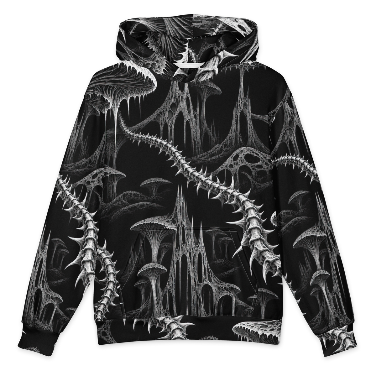 Bonevine Obsidian Terrain Hoodie all-over print oversized hoodie, front
