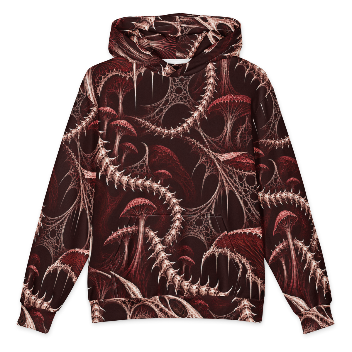 Bonevine Oxblood Terrain Hoodie all-over print oversized hoodie, front