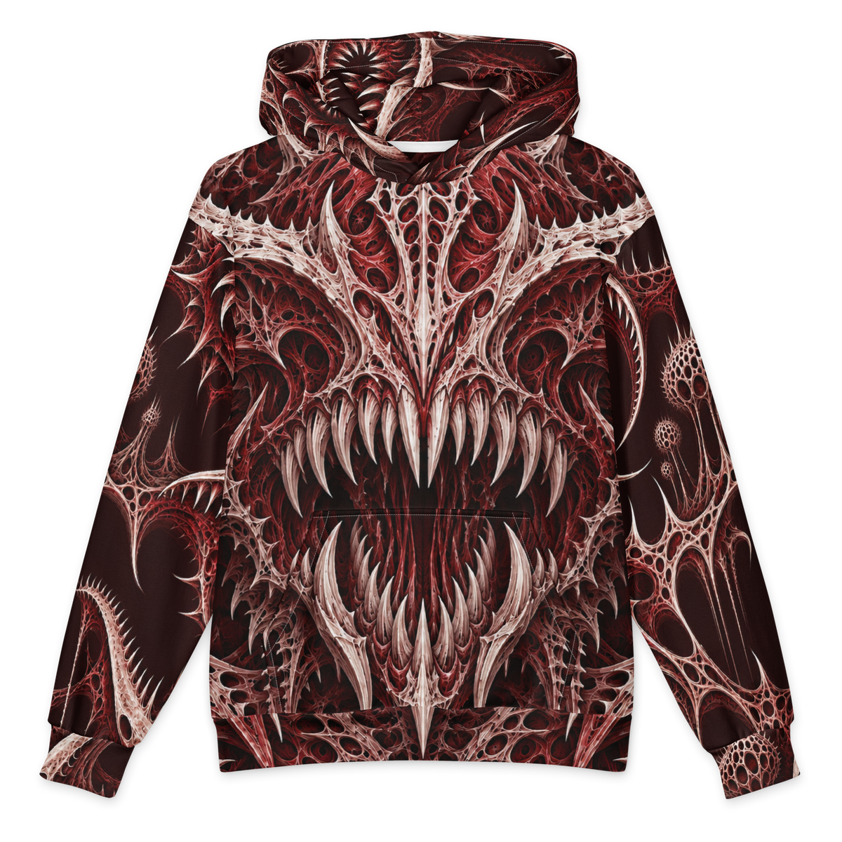 Thornjaw Oxblood Hoodie all-over print oversized hoodie, front