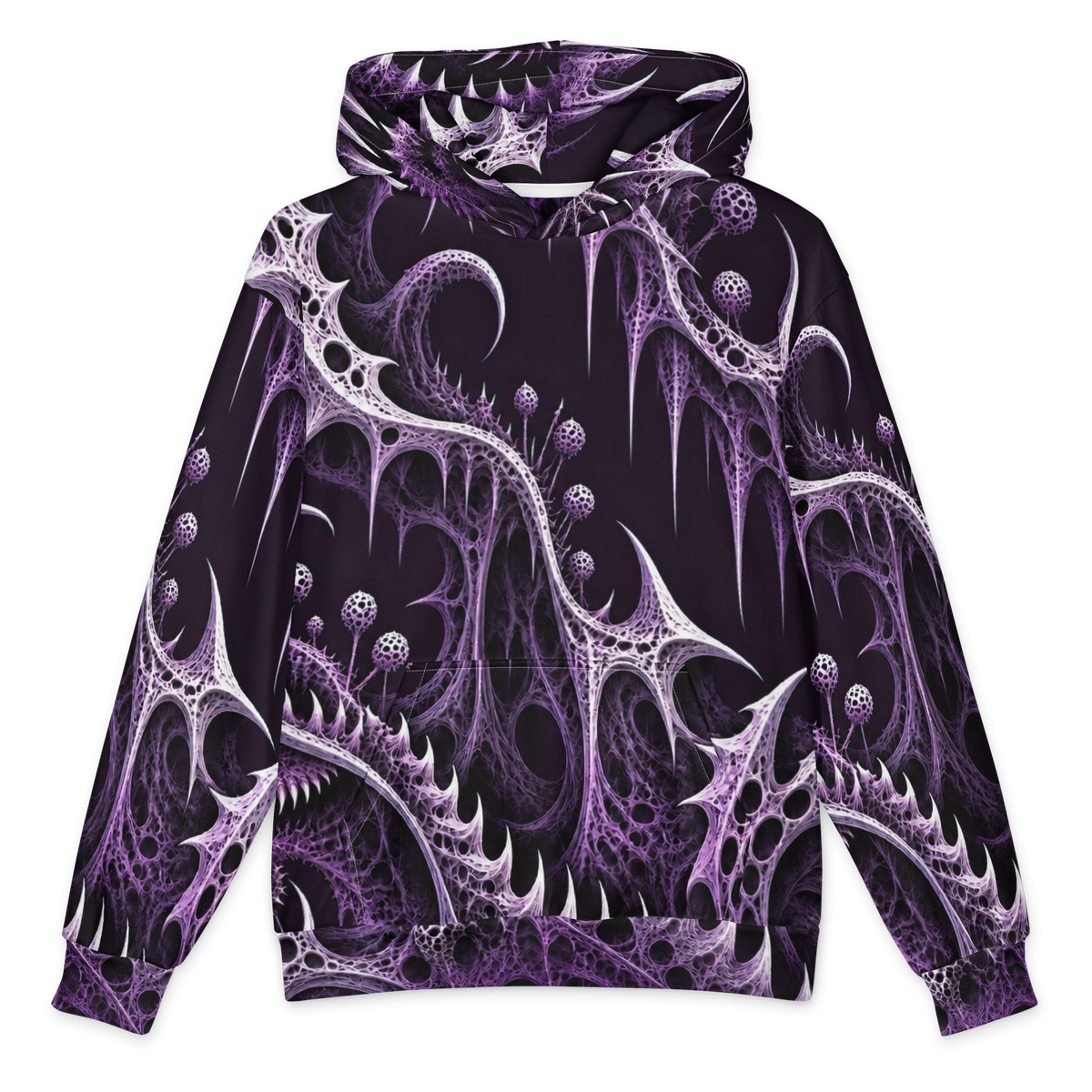 Thornjaw Violet Terrain Hoodie all-over print oversized hoodie, front