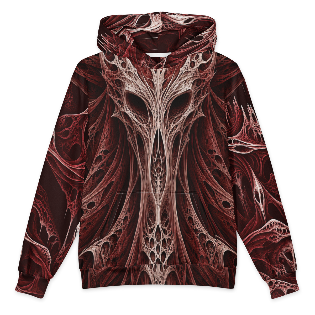 Wraithskin Oxblood Hoodie all-over print oversized hoodie, front
